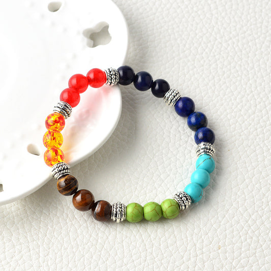 Tiger Eye Lapis Jade Agate Seven Color Bracelet